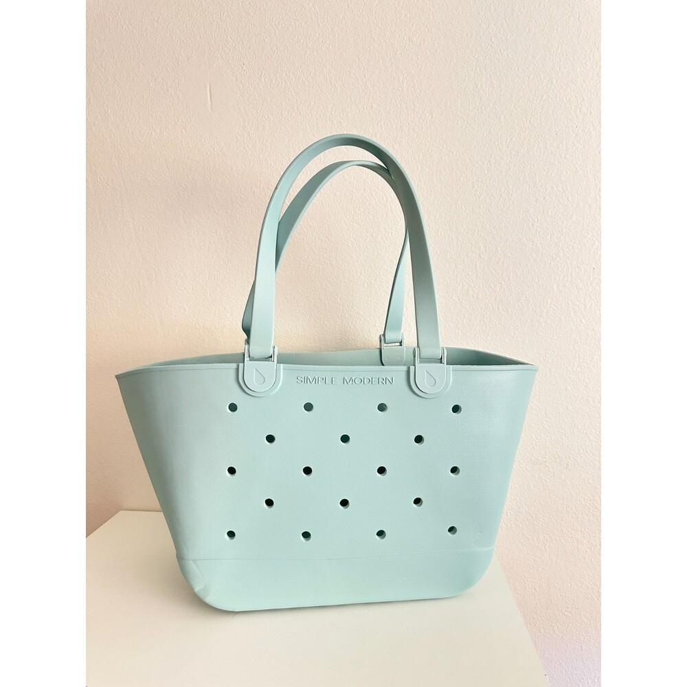 Simple Modern Getaway Beach Tote Bag Waterproof Large Light Sea Glass Sage